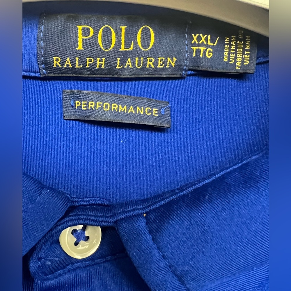 Polo by Ralph Lauren Men's Blue Performance Polo Shirt- Size: XXL‎ - Picture 3 of 5